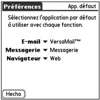 PALMONE TREO 650 - Définition des applications par défaut - 1