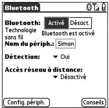 PALMONE TREO 650 - Connexion à un kit mains libres équipé de la technologie sans fil Bluetooth - 4