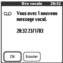 PALMONE TREO 650 - Notification de la boite vocale - 1