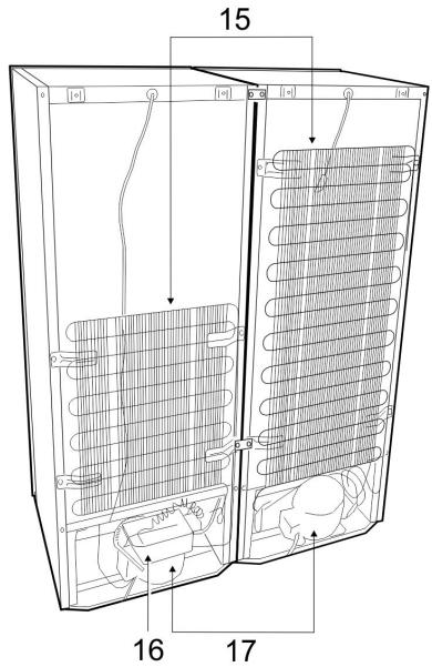 BRANDT BFU662LNW - Description de l'appareil, PIECES principales (schéma 1) - 2