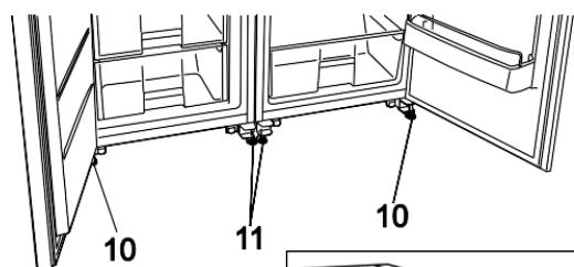 BRANDT BFU662LNW - Door position adjustment when planes A or C of the appliances are not level - 3