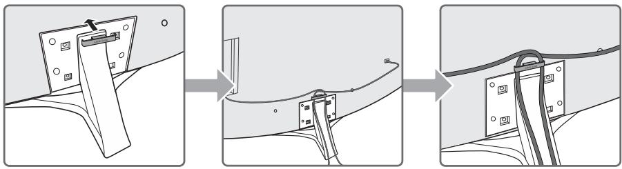 SAMSUNG UE55MU7075 - Disposition de los cables con la guía de cables - 1