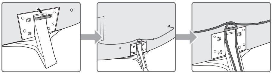 SAMSUNG UE55MU7075 - Ordnen der Kabel mit Hilfe des Kabelhalters - 1