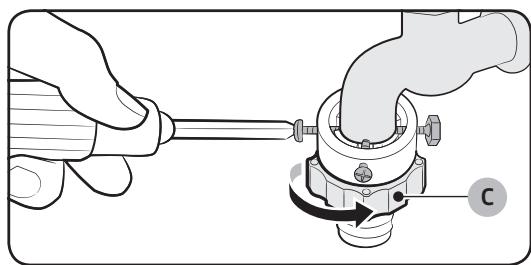 SAMSUNG WD80M4453JW/EF - Raccordez le tuyau d'arrivée d'eau au robinet d'eau. - 2