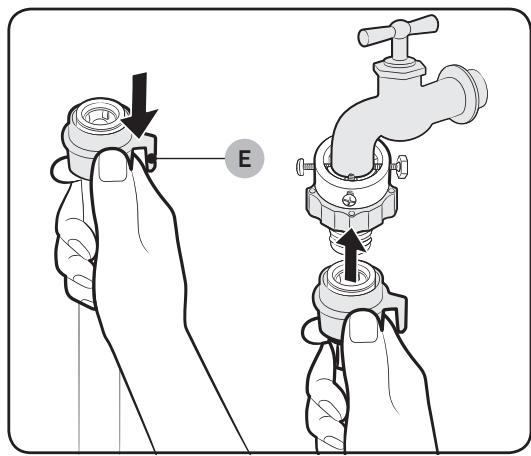 SAMSUNG WD80M4453JW/EF - Raccordez le tuyau d'arrivée d'eau au robinet d'eau. - 3