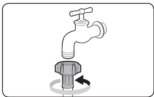 SAMSUNG WD80M4453JW/EF - Raccordez le tuyau d'arrivée d'eau au robinet d'eau. - 4