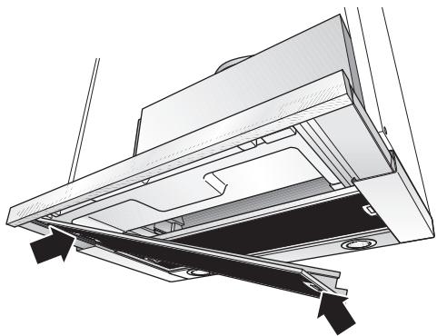 SIEMENS LI44630/03 - INSTALLATION INSTRUCTIONS - Removing and inserting the metal-mesh grease filters: - 1