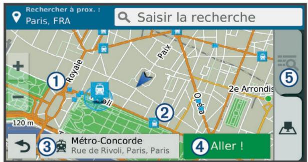 GARMIN CAMPER 770 LMT-D - Résultats d'une recherche de position sur la carte - 1