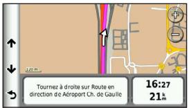 GARMIN DEZL CAM - Affichage de la page du prochain changement de direction - 1