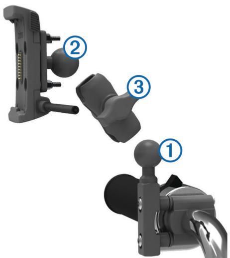GARMIN ZUMO 395 - Fixation de la base au support pour guidon - 1