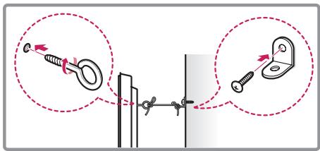 LG 28LB450B - Securing the TV to a wall - 2