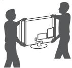LG 32LF650V - Lifting and moving the TV - 3