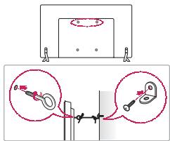 LG 49LJ5150V - Securing the TV to a wall - 1