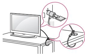 LG 49UF840V - Using the kensington security system - 1