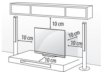LG 55C7V,  O55B7V,  O65B7V - Montage auf einem Tisch - 1