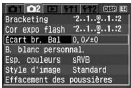 CANON EOS 400D - MENU correction de la balance des blancs - 1