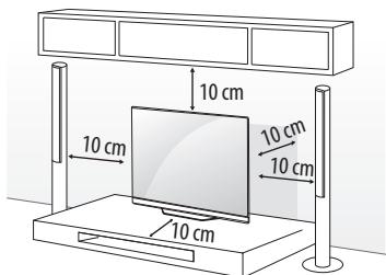 LG 65C7V,  55C7V - Montage auf einem Tisch - 1