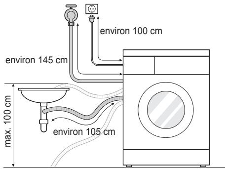 LG F51K24WH - Installation du tuyau de vidange - 1