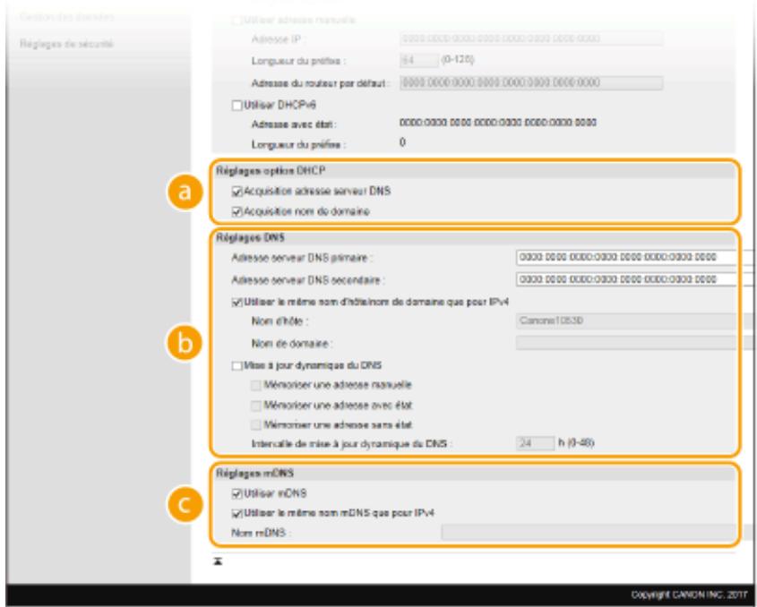 CANON I-SENSYS LBP653CDW - ■Configuration des réglages DNS IPv6 - 1