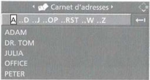 BMW X3 2006 - Selection de destinations du carnet d'adresses - 1