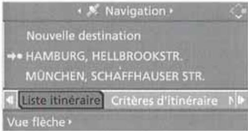 BMW X3 2006 - Affichage de routes ou localités de l'itinéraire - 1