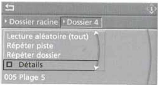 BMW X5 2006 - Affichage d'informations sur la plage musicale - 1