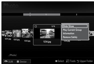 SAMSUNG LE46B550 - Photo List Option Menu - 1