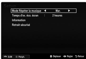 SAMSUNG LE46B550 - Utilisation du menu Setup - 2