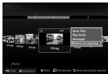 SAMSUNG LE46B550 - Remover um dispositivo de memória USB com segurarca - 1