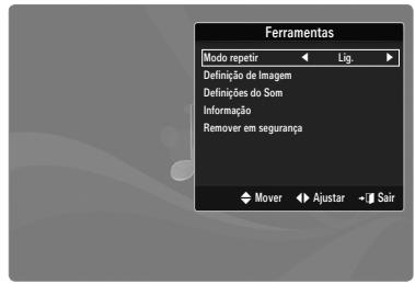SAMSUNG LE46B550 - Menu de opções de reprodução de MPEGs - 1