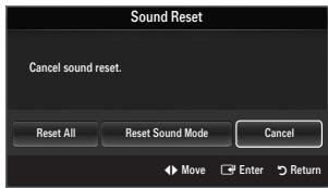 SAMSUNG LE46B550 - Sound Reset  Reset All/Reset Sound Mode/Cancel - 1