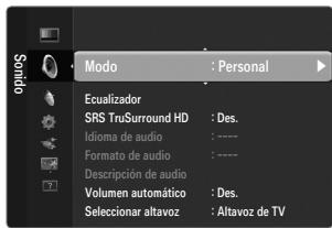 SAMSUNG LE46B550 - - Modo → Estándar / Música / Película / Voz clara / Personal - 1