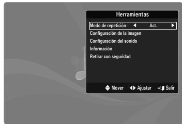 SAMSUNG LE46B550 - Menu de options de la reproduccion de musica - 1