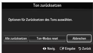 SAMSUNG LE46B550 - Ton zurücksetzen  Alle zurücksetzen / Ton-Modus reset / Abbrechen - 1