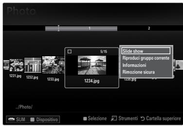 SAMSUNG LE46B550 - Menu Opzione dell'Elenco Foto - 1