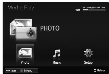 SAMSUNG LE46B550 - Accès au menuMedia Play (USB) - 1