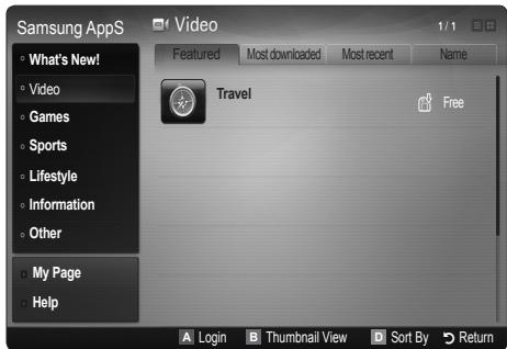 SAMSUNG LE46C654 - Samsung apps - 1