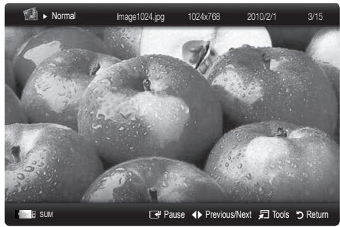 SAMSUNG LN32C450E1D - Viewing a Photo (or Slide Show) - 1