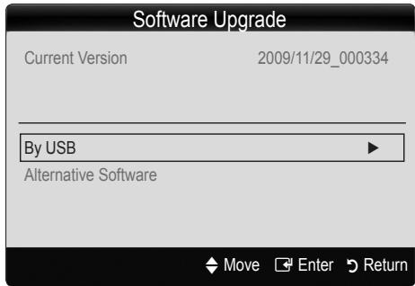 Software Upgrade Current Version 2009/11/29_000334 By USB Alternative Software Move Enter Return