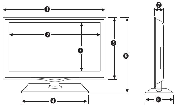 SAMSUNG LN40C550J1F - ■ Front view / side view - 1