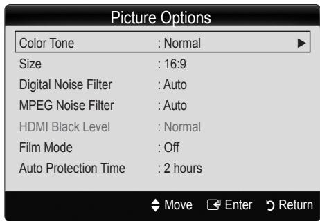 SAMSUNG LN40C550J1F - Picture Options - 2