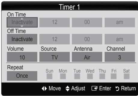 SAMSUNG LN40C550J1F - Setting the On/Off Timer - 2