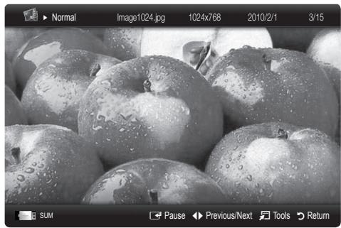 SAMSUNG LN40C550J1F - Viewing a Photo (or Slide Show) - 1