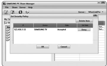 SAMSUNG PN58B650 - Setting the Access Permission - 1