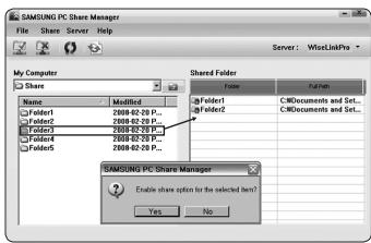 SAMSUNG PN58B650 - Sharing a Folder - 3