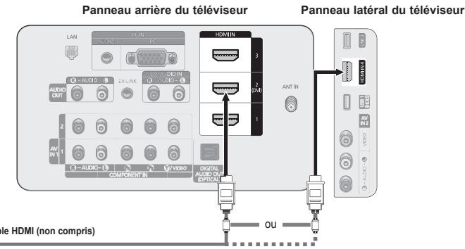 SAMSUNG PN58B650 - Branchement d'un lecteur DVD/Blu-ray, d'un câblosélecteur ou d'un récepteur satellite (boîtier décodeur) par HDMI - 1