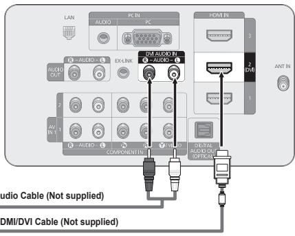 SAMSUNG PN58B650 - Connecting a DVD /Blu-ray Player or Cable Box / Satellite receiver (Set-Top Box) via DVI - 4