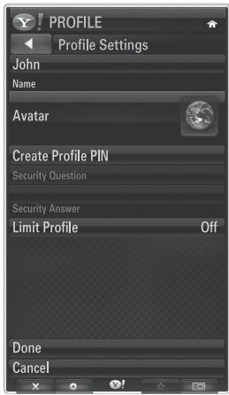 SAMSUNG PN58B650 - Using the Profile Widget - 2