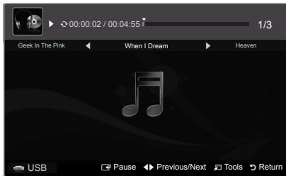 SAMSUNG PN58B650 - □ Playing a music file - 1