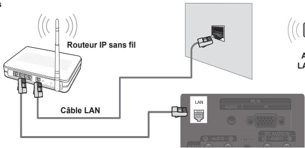 SAMSUNG PN58B650 - Se brancher à l'aide d'un routeur IP avec ou sans fil - 1